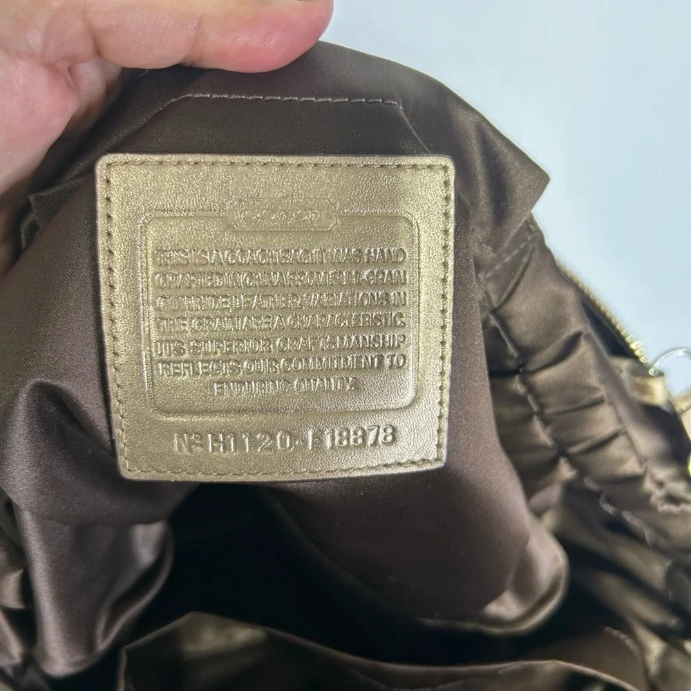 COACH gold oversized diaper bag. Gorgeous. Tons of pockets. Tons of options! - Picture 11 of 12